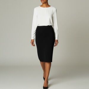 Vintage Y2K St. John Basics Santana Knit Skirt In Navy | Size 10